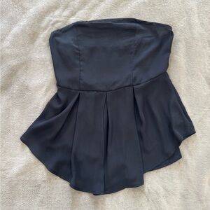 Black strapless top